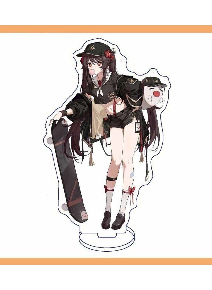 6 Pcs Genshin Impact Stand Figure Acrylic Ornaments Stand Model Collections Peripheral Statue Card Series Transparent Figure Model Decoration Collection Desk Decor Toys Cute  - Image 3