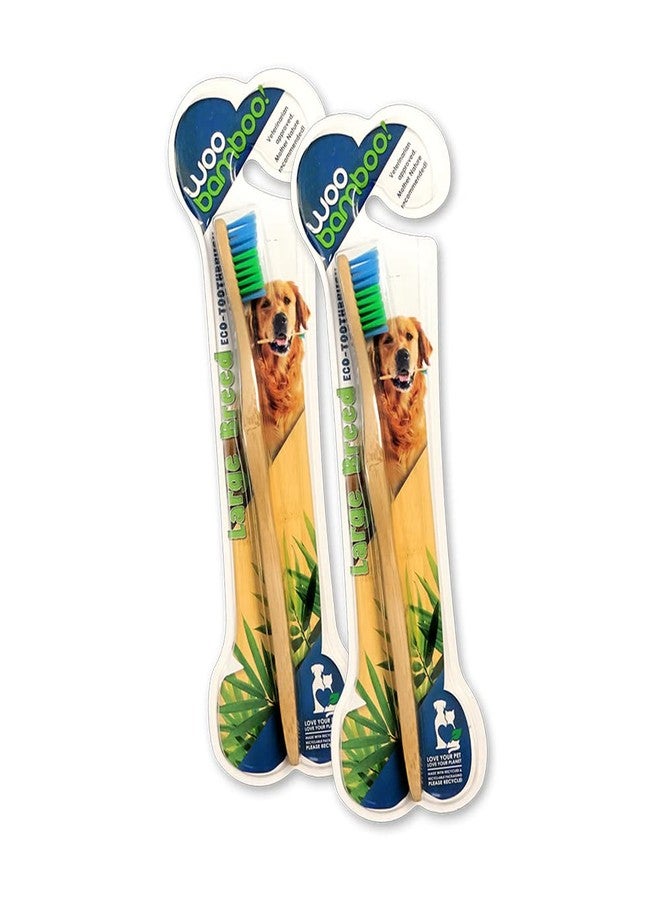 Woobamboo! Eco-Friendly Large Breed Dog Bamboo Toothbrush, Biodegradable, Plastic Negative (Pack of 2) - Image 1