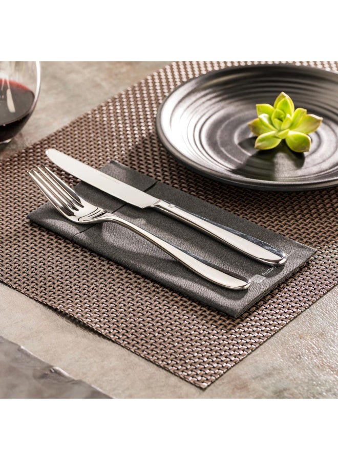 Restaurantware Amalfi 16 x 12 Inch Plastic Placemats, Set Of 6 Basketweave Outdoor Placemats - Heat Tolerant, No Stain, Dark Mahogany Vinyl Table Placemats, Waterproof, Easy To Clean - Image 3