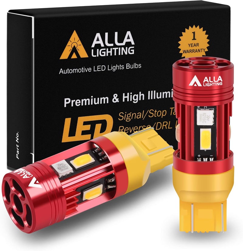 Alla Lighting CAN Bus T20 7440 7443 LED Bulbs Amber Yellow Turn Signal Lights - Image 1