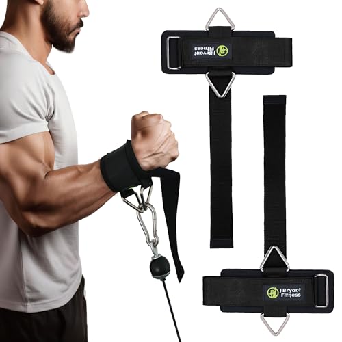 J Bryant Fitness Wrist Straps for Weightlifting and Cable Machines - Premium Padded Wrist Cuffs with Sturdy Triangle Buckle Ideal for Arm Training Tricep Extensions Upright Rows and Recovery Workouts - Image 1