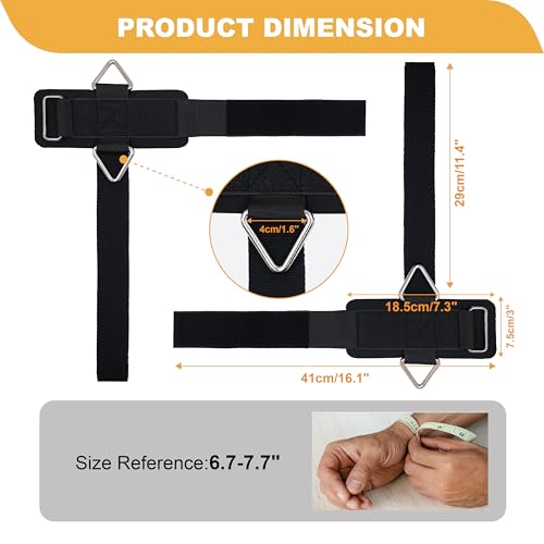 J Bryant Fitness Wrist Straps for Weightlifting and Cable Machines - Premium Padded Wrist Cuffs with Sturdy Triangle Buckle Ideal for Arm Training Tricep Extensions Upright Rows and Recovery Workouts - Image 2