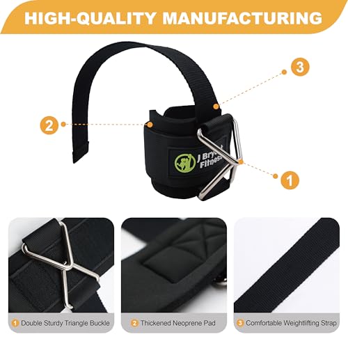 J Bryant Fitness Wrist Straps for Weightlifting and Cable Machines - Premium Padded Wrist Cuffs with Sturdy Triangle Buckle Ideal for Arm Training Tricep Extensions Upright Rows and Recovery Workouts - Image 3