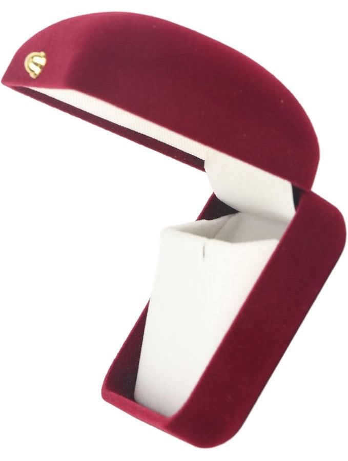 Yosoo Compact Velvet Jewelry Box For Engagements Elegant Travel Organizer Earring Box - Image 1