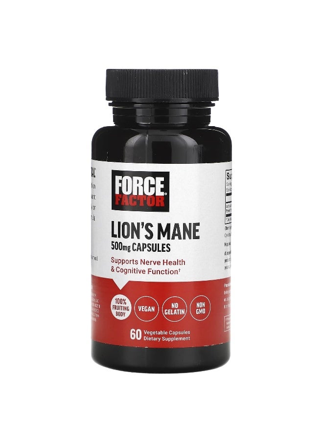 Force Factor Force Factor, Lion's Mane, 500 mg , 60 Vegetable Capsules 