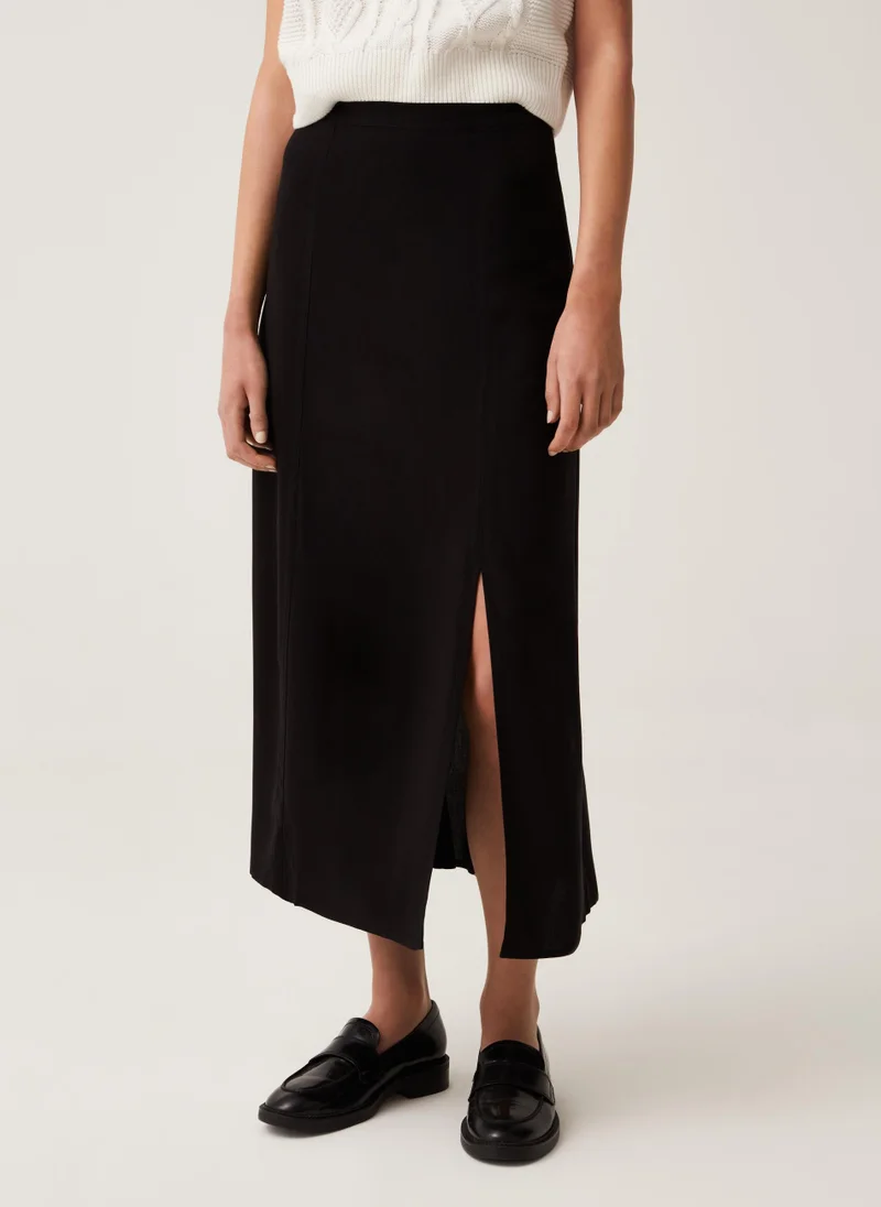 Ovs Viscose midi skirt with split