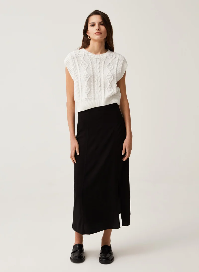 Ovs Viscose midi skirt with split