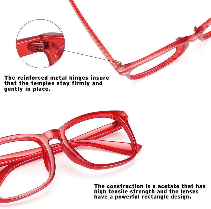 WOWSUN Unisex Stylish Nerd Non-prescription Glasses, Clear Lens Eyeglasses Frames, Fake Glasses - Image 3