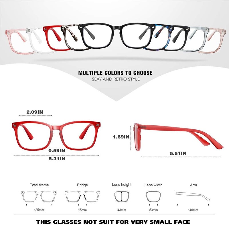WOWSUN Unisex Stylish Nerd Non-prescription Glasses, Clear Lens Eyeglasses Frames, Fake Glasses - Image 5