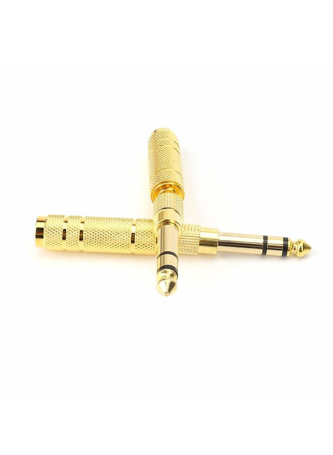 SiYear 3.5mm 1/8 inch TRS Plug to 6.35mm 1/4 inch Jack and 3.5mm Female to 6.35 Male Plug Gold Plated Set Audio Stereo Adapter Converter for Headphone, Microphone (4 -Pack) - Image 4