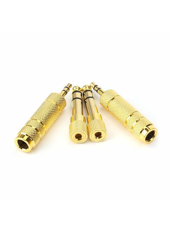 SiYear 3.5mm 1/8 inch TRS Plug to 6.35mm 1/4 inch Jack and 3.5mm Female to 6.35 Male Plug Gold Plated Set Audio Stereo Adapter Converter for Headphone, Microphone (4 -Pack) - Image 5