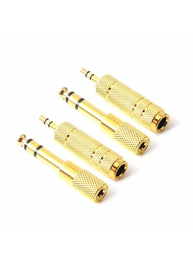 SiYear 3.5mm 1/8 inch TRS Plug to 6.35mm 1/4 inch Jack and 3.5mm Female to 6.35 Male Plug Gold Plated Set Audio Stereo Adapter Converter for Headphone, Microphone (4 -Pack) - Image 2
