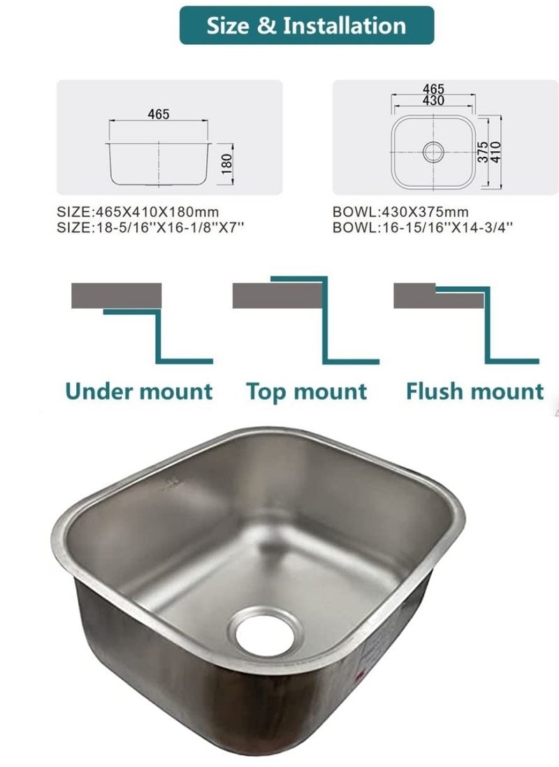 Generic - Stainless Kitchen Sink  35 * 40 Inside-40 * 45 Inside-out .06mm Thickness - Image 1