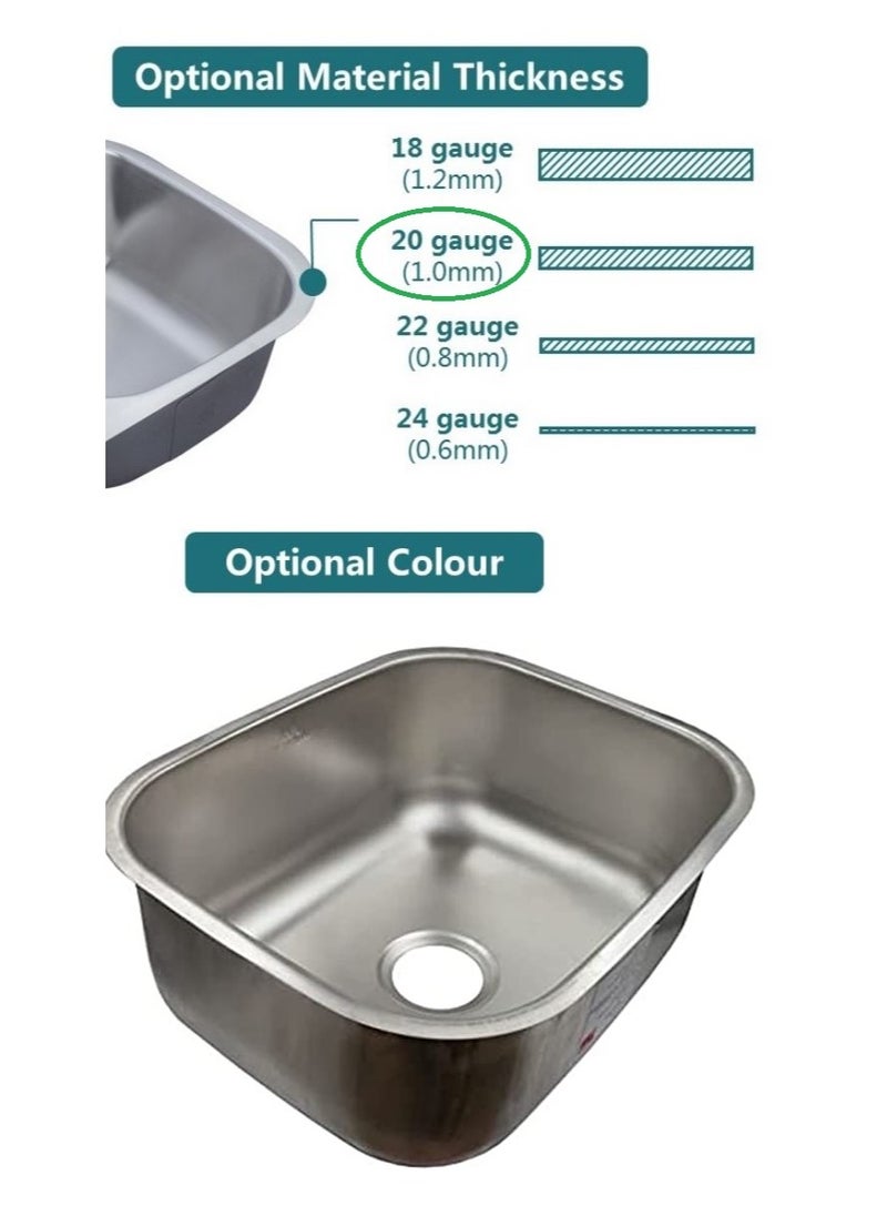 Generic - Stainless Kitchen Sink  35 * 40 Inside-40 * 45 Inside-out .06mm Thickness - Image 1