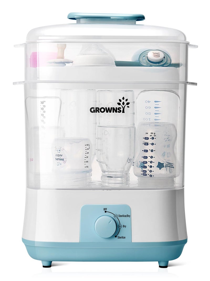 GROWNSY GROWNSY Bottle Sterilizer and Dryer Electric Steam Baby Bottle Sterilizer Bottle Sanitizer for Baby Bottles Pacifiers Breast Pump Parts Blue 