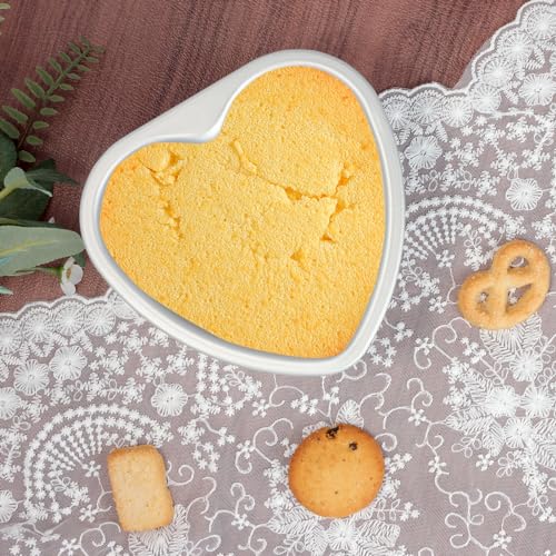 Gvhntk Heart Shaped Cake Pan 6 Inch Aluminum Cake Pans Heart Cake Tin Baking Cake Mold for Valentine's Weddings Birthday Party - Image 4