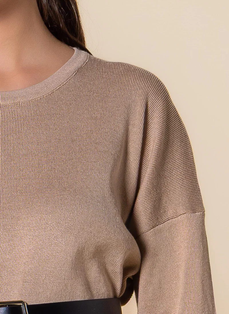 Shapes Beige BELTED SWEATER SET for Women | Best Price UAE