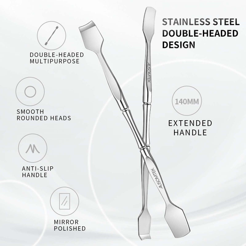 AUSOMTEK Blackhead Remover Tool, Pore Cleaner & Comedone Extractor Face Spatula, Professional Stainless Steel Whitehead & Pimple Extractor Tool for Facial Skin Care with Cyan PU Case - Image 5