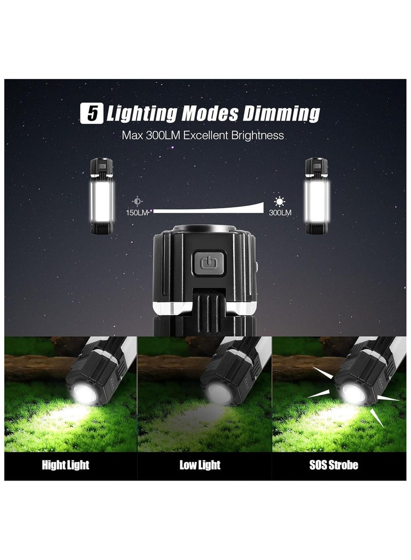 فانوس تخييم LED: مصابيح تخييم خارجية قابلة لإعادة الشحن تعمل بالبطارية - 300 لومن، 5 أوضاع سطوع، مصابيح خيمة مقاومة للماء لانقطاع التيار الكهربائي في حالات الطوارئ في هوريكان هوم - Image 3