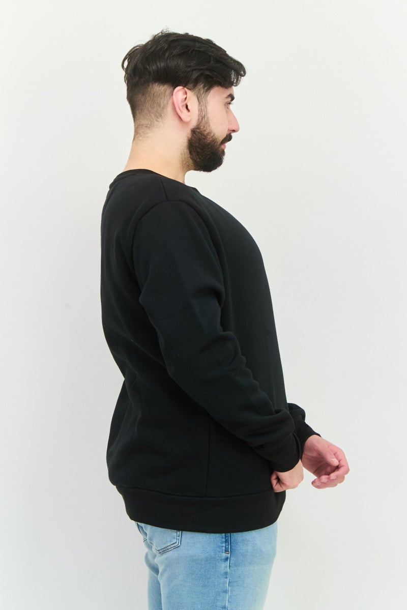 KANGOL Men Crew Neck Embroidered Logo Long Sleeves Sweatshirt, Black - Image 2