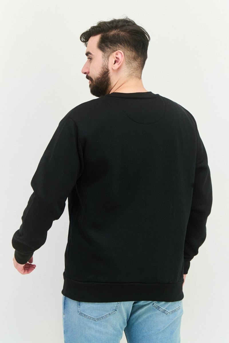 KANGOL Men Crew Neck Embroidered Logo Long Sleeves Sweatshirt, Black - Image 3