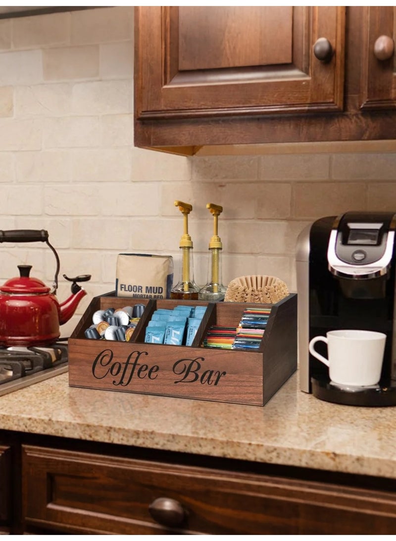 مجموعة تنظيم ركن القهوة – منظم خشبي لإكسسوارات القهوة + 100 قطعة فلاتر قهوة ورقية طبيعية غير مبيضة مقاس 01 - Image 4