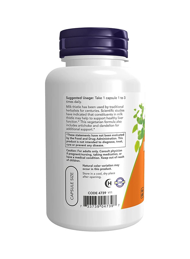 Now Foods Silymarin Milk Thistle Extract 300mg 100 Veg Capsules - Image 4