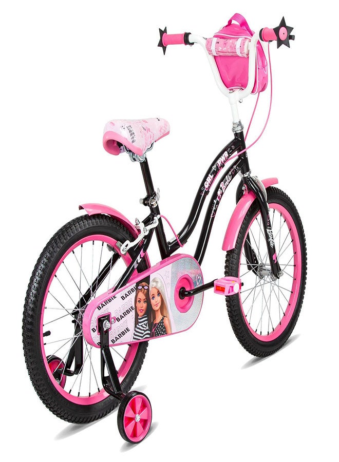 Spartan Barbie Power Kids Bike| 18 Inch Wheel Size With Training Wheels | Single Speed | Black Color - Image 3