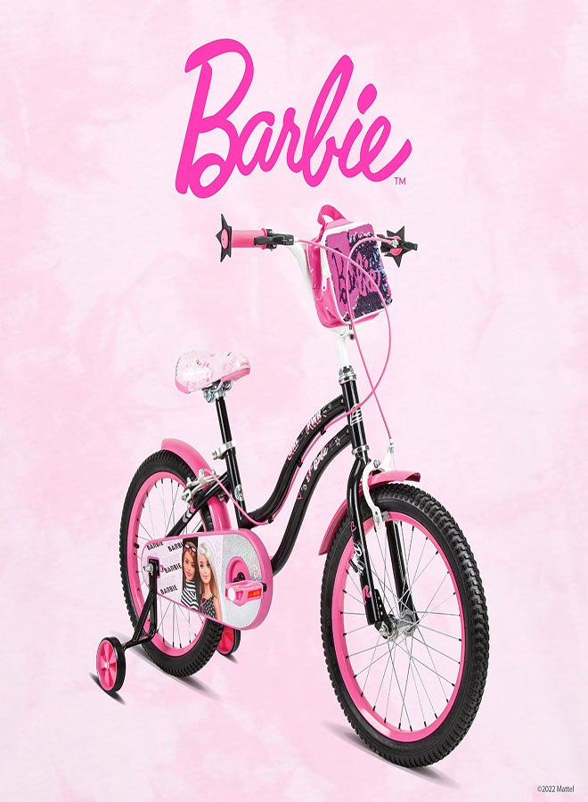 Spartan Barbie Power Kids Bike| 18 Inch Wheel Size With Training Wheels | Single Speed | Black Color - Image 5