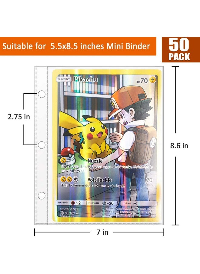 tutata - Jumbo Card Sleeves Big Card Protector Sleeves For 3 Ring Binder Jumbo Card Binder Sleeves- 50 Pack - Image 1