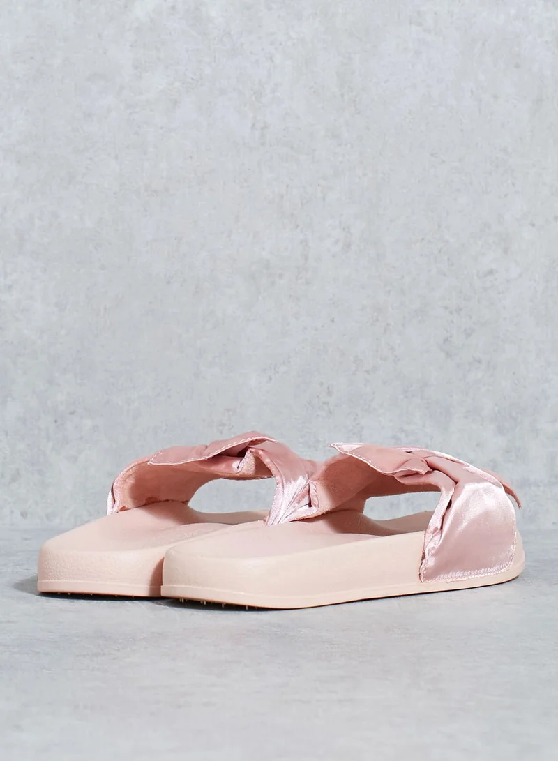 Coco Satin Bow Slides