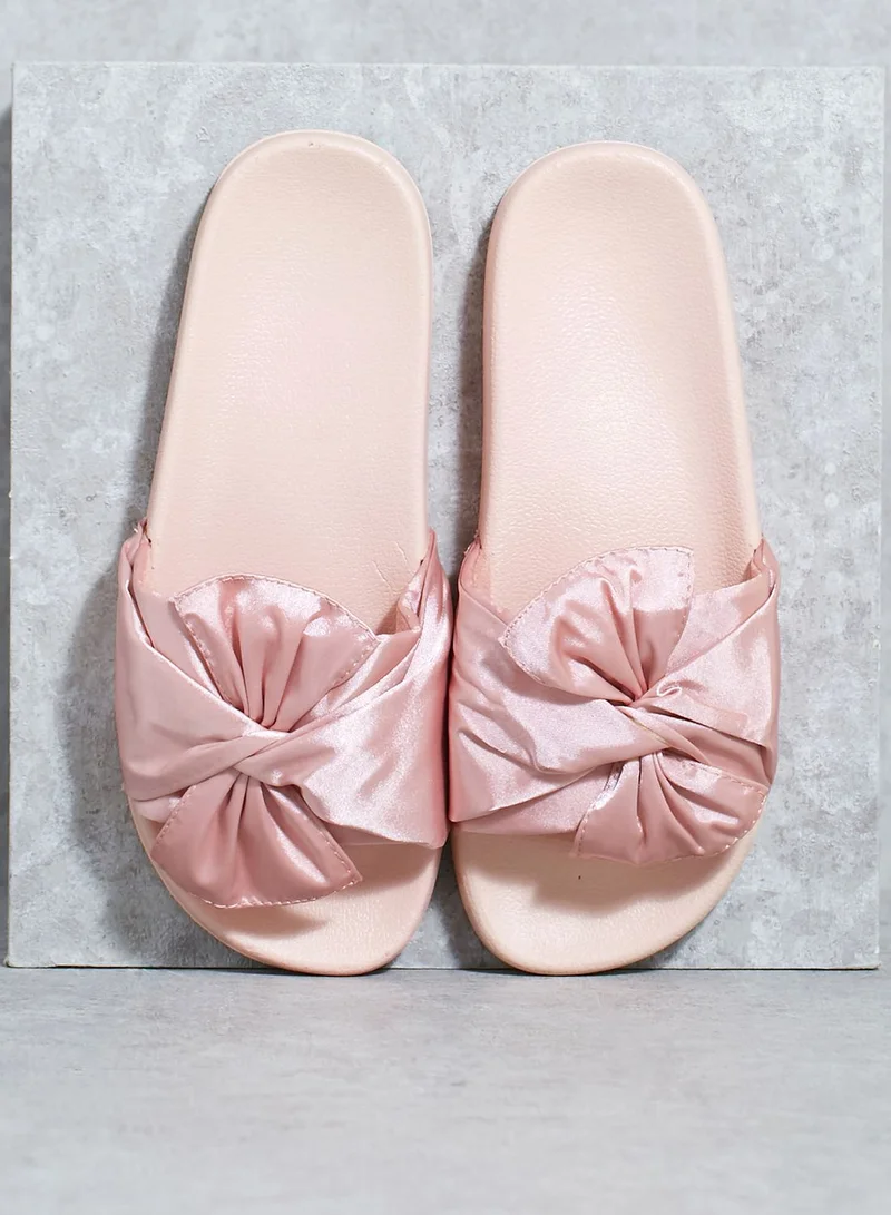 Coco Satin Bow Slides