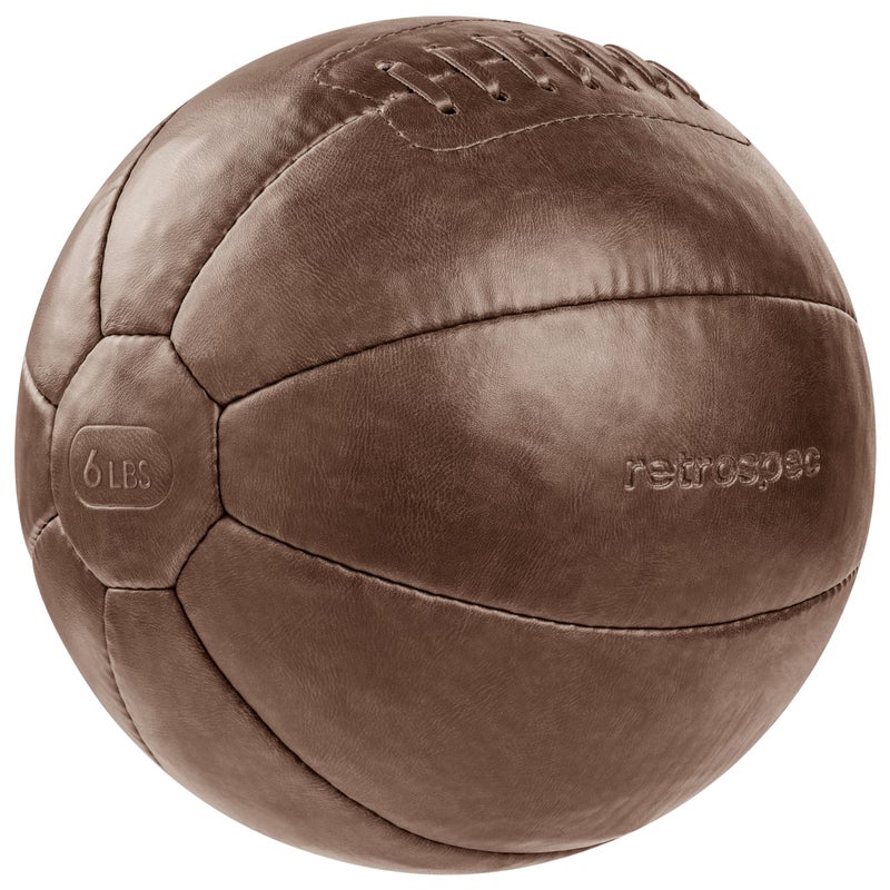 Retrospec Core Weighted Medicine Ball 4, 6, 8, 10, 12, 14, 16, 20, 25, 30 lbs, Soft Touch Vegan Leather with Sturdy Grip for Strength Training, Recovery, Balance Exercises and Other Full-Body Workouts - Image 2