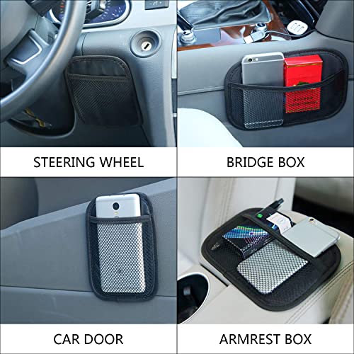 INNOLIFE 4-Piece Car Organizer Net Pocket, Side Pocket Holder, Phone Sunglasses Storage - 8"x5.75" - Image 5