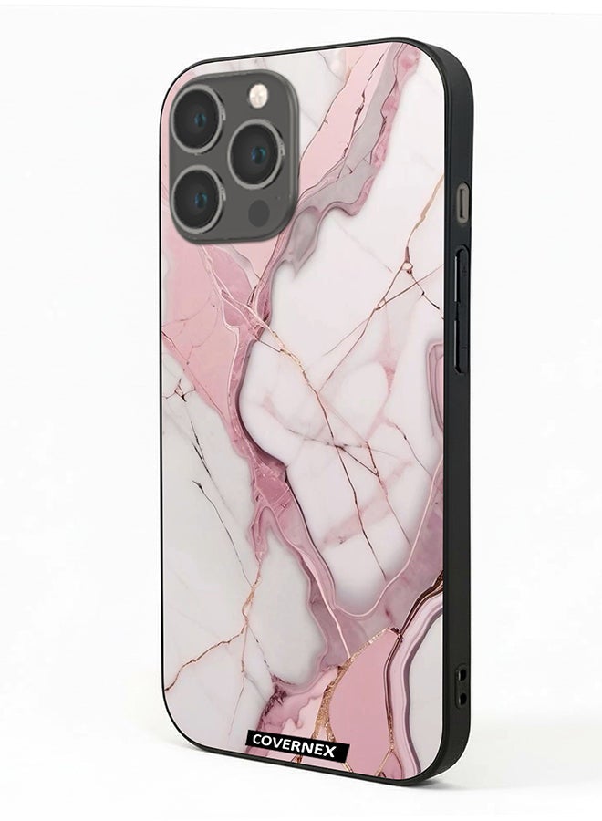 Covernex Apple iPhone 13 Pro Max Protective Case Cover Printed Featuring Rose Quartz Marble Texture - Image 1