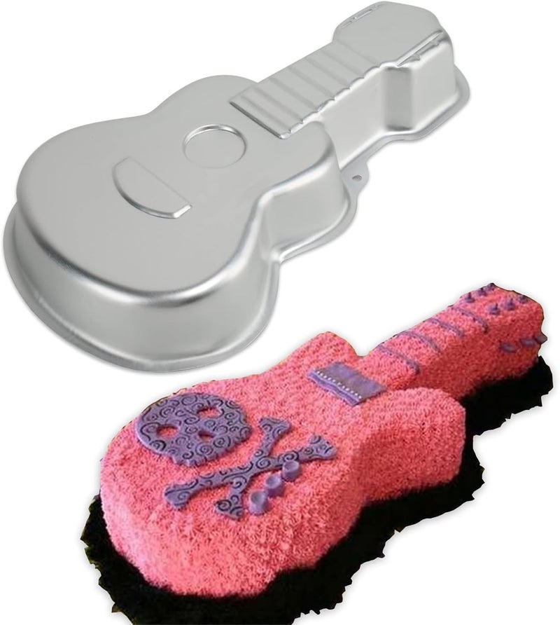 SADYFON Guitar Shaped Cake Pan 3D Aluminum Nonstick Cake Decorating Mould Birthday Wedding Anniversary Party Cake Baking Pans Tins Bakeware Tool - Image 1