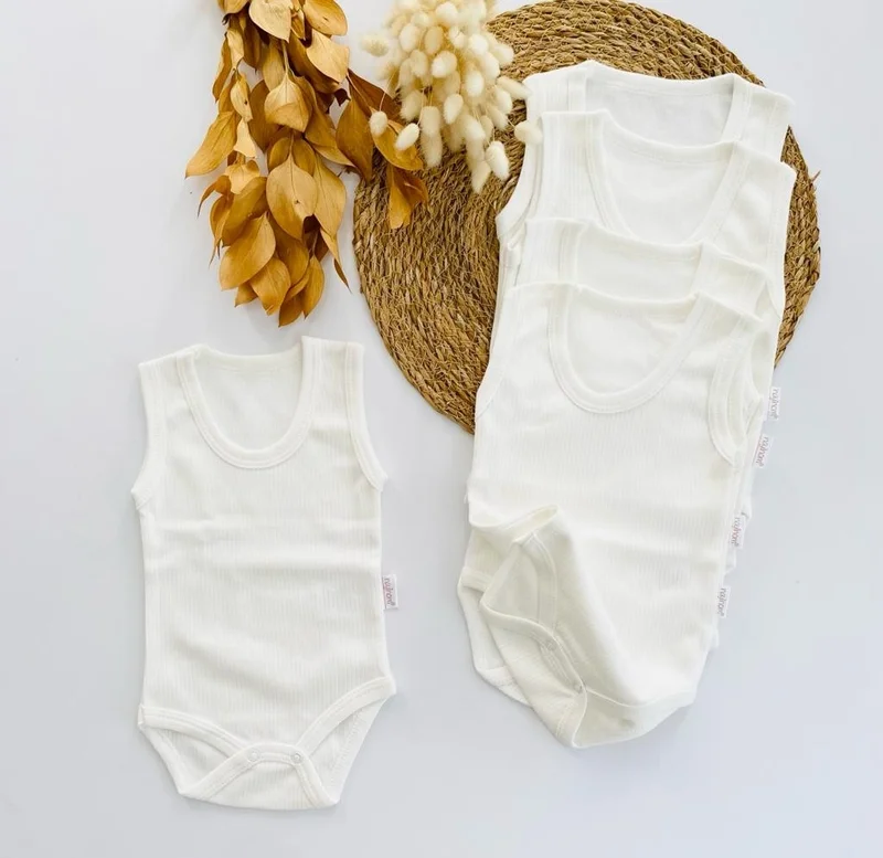 Miyakidsworld 5 Pieces Monthly and Cotton Snap Bodysuit for Girl and Boy Baby Snapback Badi Soft Textured Baby Bodysuit Set