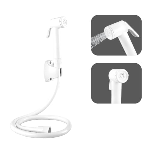 Santè Santé ABS Health Faucet with 1.5m PVC Flexible Hose Pipe and Wall Flange, White, Jet Spray for Toilet- (S-01HLTS0FLAW1.5M) - Image 1