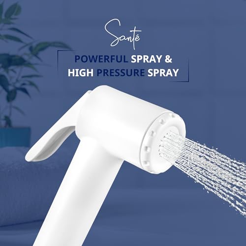 Santè Santé ABS Health Faucet with 1.5m PVC Flexible Hose Pipe and Wall Flange, White, Jet Spray for Toilet- (S-01HLTS0FLAW1.5M) - Image 4