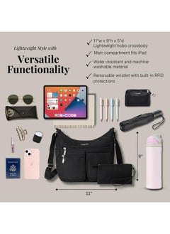 Baggallini Baggallini Everywhere Bagg - Hobo Crossbody Bag for Women with RFID Wristlet - Water-resistant Travel Bag  - Image 4