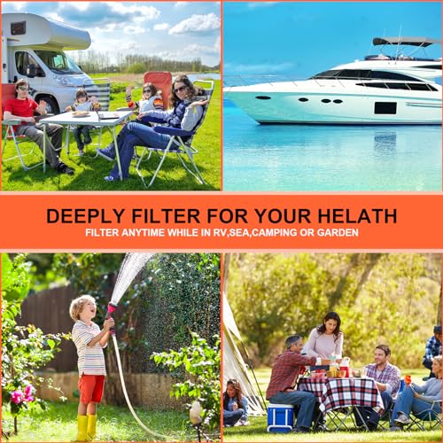 WELLUCK RV Camper Inline Water Filter Reduce Chlorine and Odor, 4 Packs RV Camping Water Hose Filter Accessories for Camping Trailer Motorhome Boat Marine Drinking Garden Car Washing - Image 5