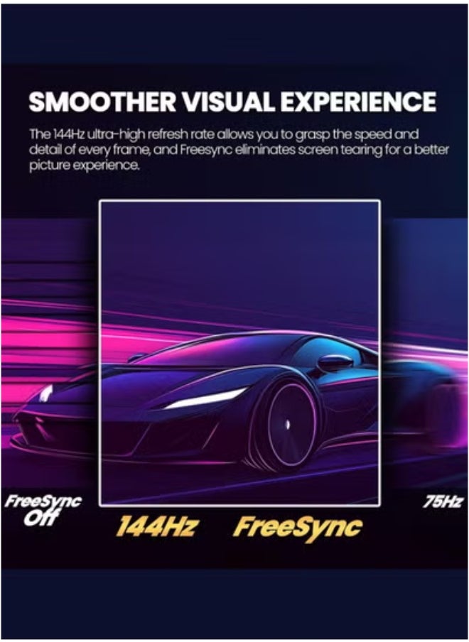 HILUKE - 34 Inch Ultrawide Curved Gaming Monitor, 1500R PC Screen 144hz UWQHD 3440x1440, Curved Computer Screen with FreeSync,Multi-Directional Adjustable Base - Image 1