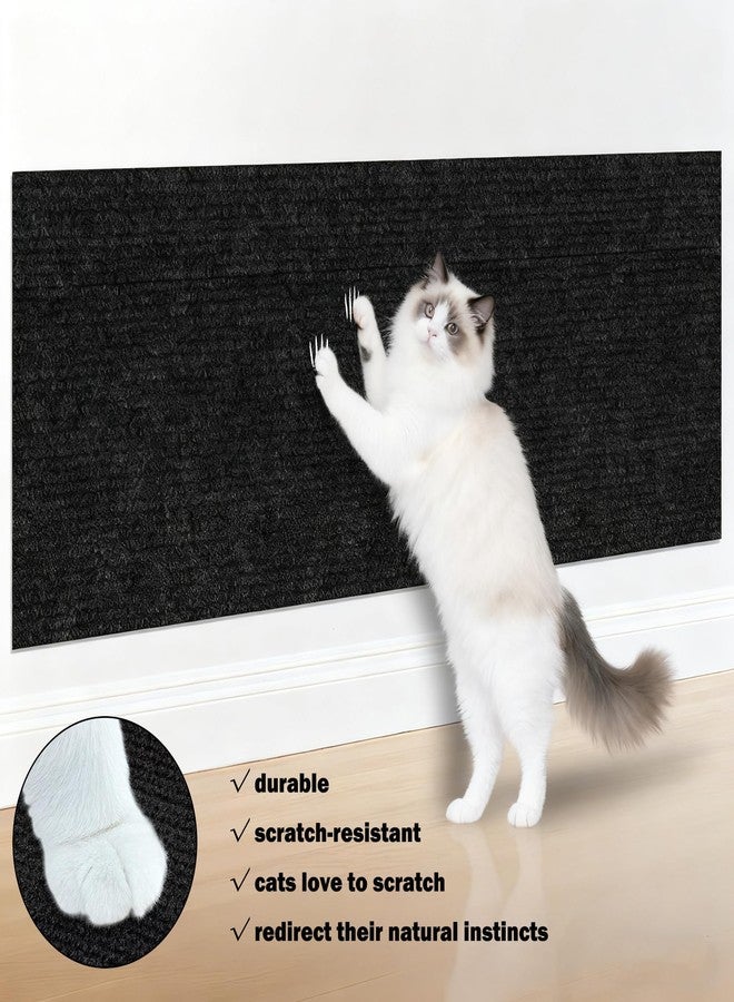 ICOOP Furniture Protectors from Cats Scratching Self Adhesive Black Cat Scratching Mat 15.8"×160" DIY Cat Couch Protector Sofa Protector for Cats Scratch Posts Couch Protection Replacement Carpet Rug - Image 3