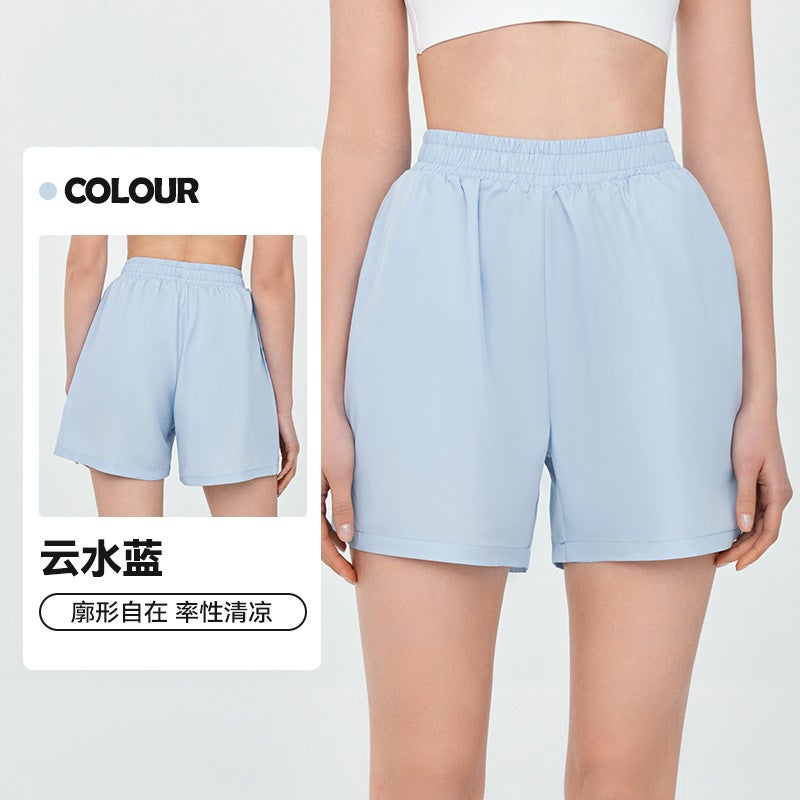Generic Womens UPF50+ SPF Yoga Shorts for Running  Cycling cloud water blue 