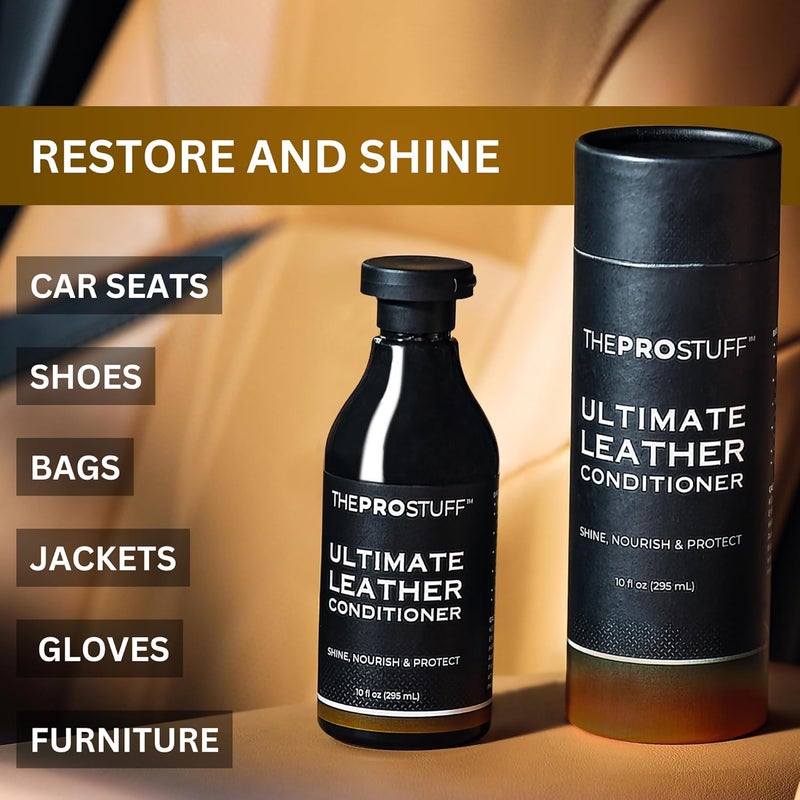 The Pro Stuff® Leather Conditioner & Polish | For Car Seat, Sofa, Jacket, Bag, Shoe, Belt | Professional Grade Formula | Shine, Nourish, Protect | Non-Greasy, Long-Lasting | 150ml - Image 5