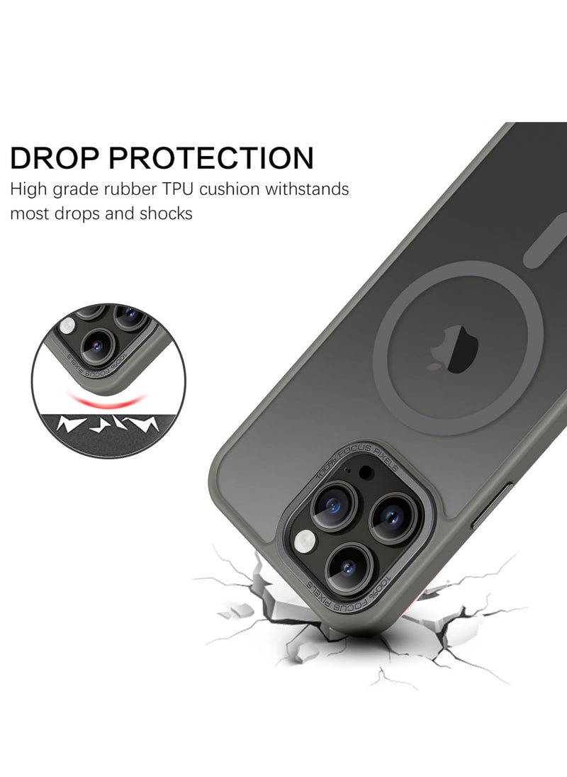 Denx Magnetic Case for iPhone 13 Promax 6.7-Inch Compatible iphone 13 promax 6.7  with MagSafe, Translucent Matte Back Slim Shockproof Phone Cover (Titanium gray)  - Image 3