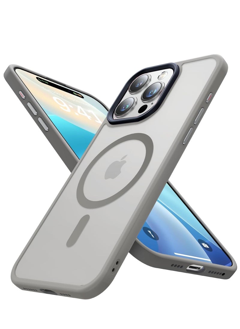 Denx Magnetic Case for iPhone 13 Promax 6.7-Inch Compatible iphone 13 promax 6.7  with MagSafe, Translucent Matte Back Slim Shockproof Phone Cover (Titanium gray)  - Image 1