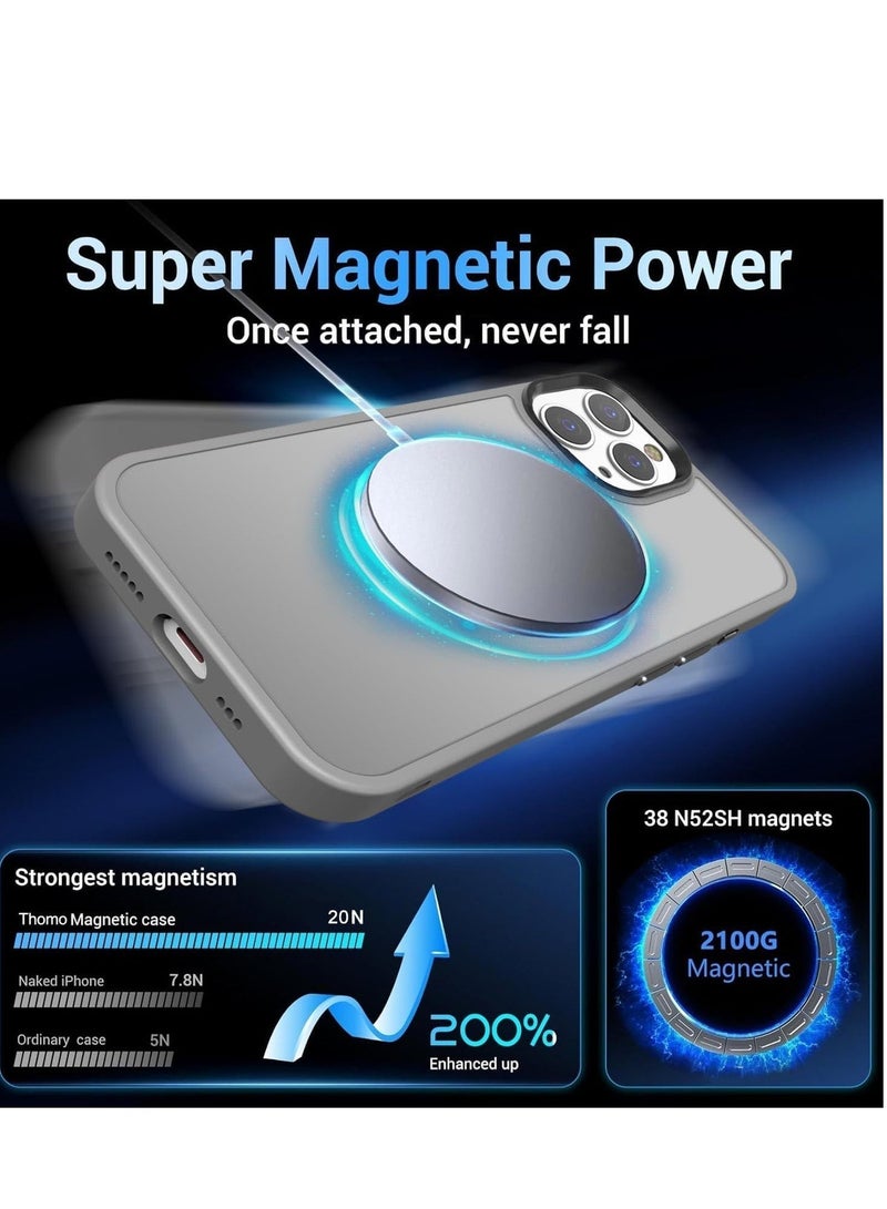 ACLIX Magnetic Case for iPhone 13 Pro Max [Shockproof & Slim] Matte Hard Back Cover with high-Grade Protection | Titanium gray - Image 4