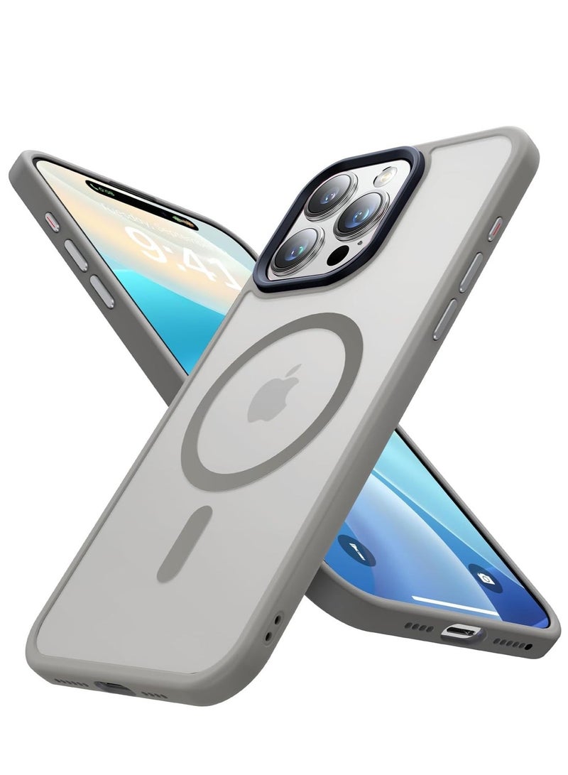 ACLIX Magnetic Case for iPhone 13 Pro Max [Shockproof & Slim] Matte Hard Back Cover with high-Grade Protection | Titanium gray - Image 1