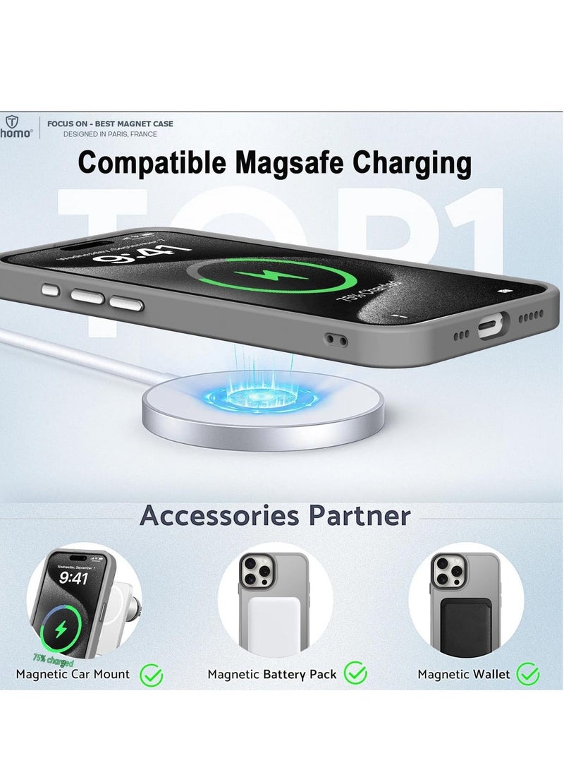 ACLIX Magnetic Case for iPhone 13 Pro Max [Shockproof & Slim] Matte Hard Back Cover with high-Grade Protection | Titanium gray - Image 5